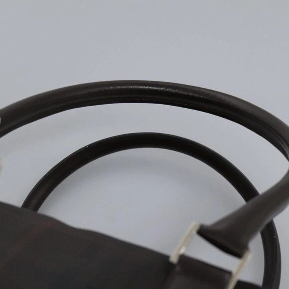 BURBERRY Nova Check Boston Bag PVC Leather Brown Silver Auth ep8729 - Picture 9 of 16